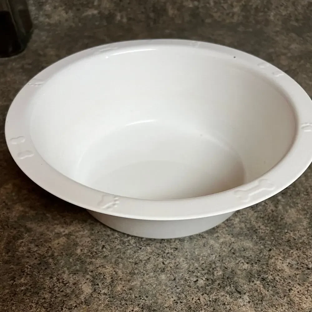 Enamel Paw Prints & Bones Dog Food Water Bowl